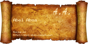 Abel Absa névjegykártya